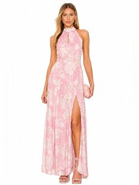 NWT Yumi Kim Wayfarer Pink High Demand Halter Back Maxi Dress